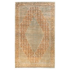 Antiker persischer Bibikabad- orientalischer Teppich, in Galeriegröße, mit zentralem Medaillon
