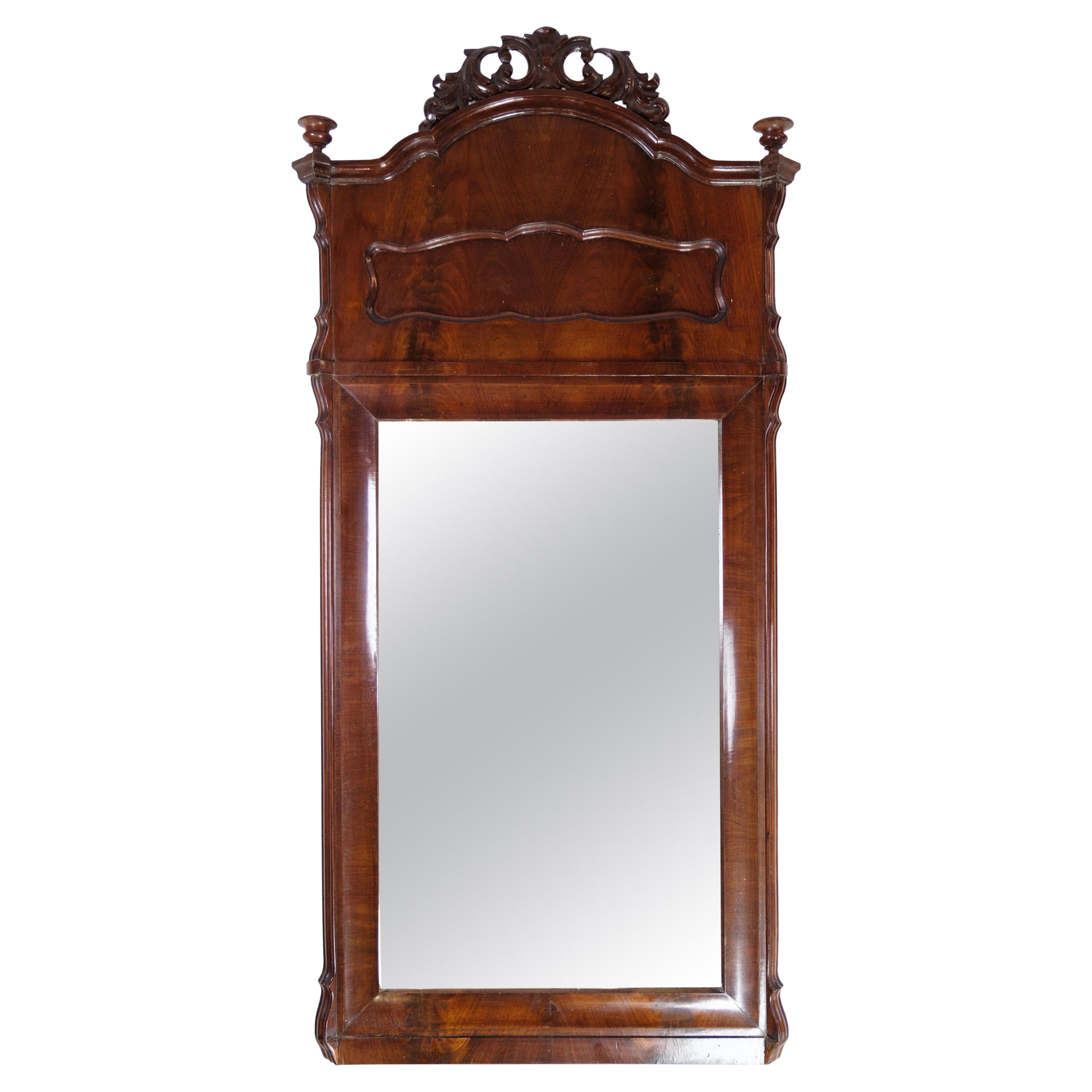 Mirror, Mahogany, Carvings, Denmark, 1880 For Sale