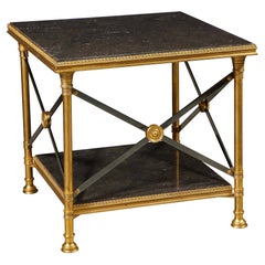 Bronze and Marble End Table by Maison Jansen