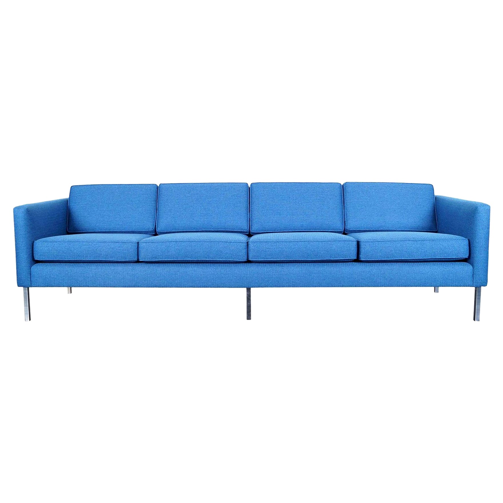 Modernes Chrom-Sofa aus der Mitte des Jahrhunderts in der Art von Harvey Probber im Angebot