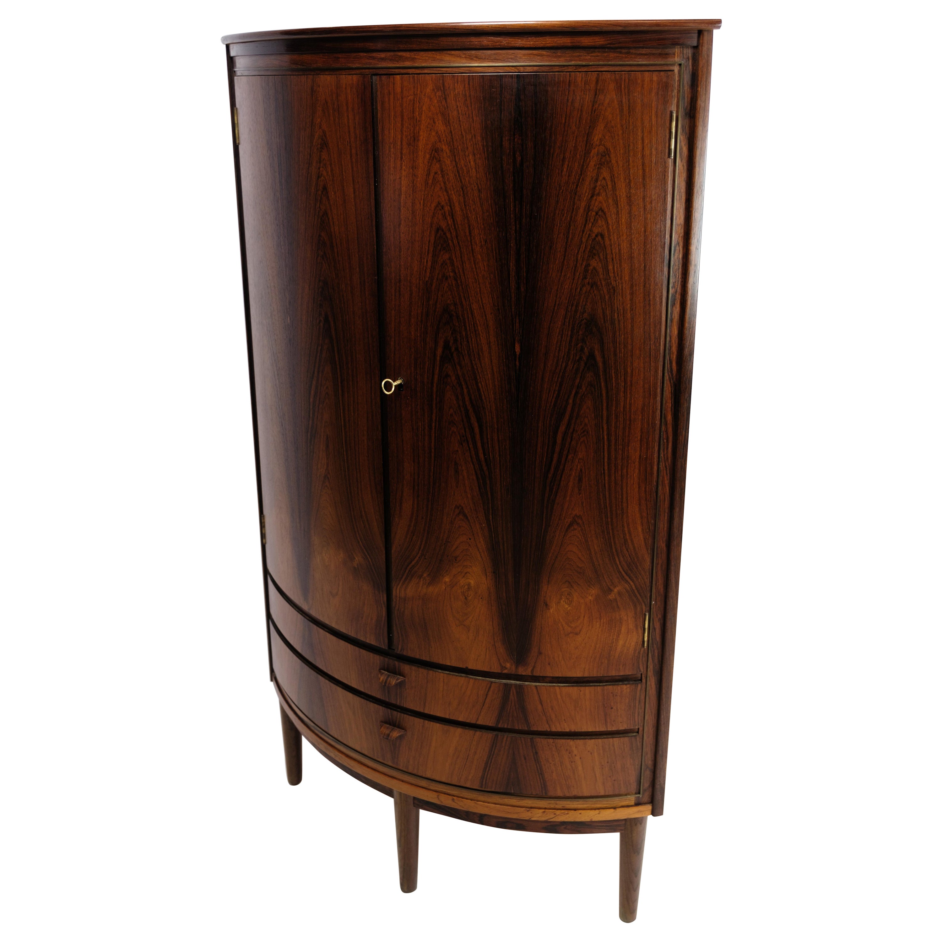 Corner Cabinet Made In Rosewood, Danish Design From 1960s
