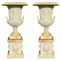 Pair of Cast Iron Urn or Planters, Barbara Israel Collection, 1880s
