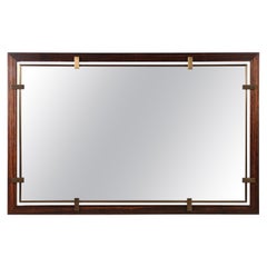 Bronze and Macassar Ebony Floating Frame Modern Wall Mirror by Costantini, Marco