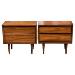 Mid Century Walnut Nightstands by Harmony House