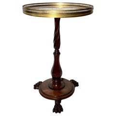 Antique English Victorian Rosewood Table with Galleried Top, Circa 1880