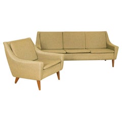 Mid-Century Modern Three Seat Sofa & Chair Set from Denmark