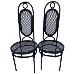 1970s Mexican Iron Side Chairs in the Style of the Model 17 by Thonet, a Pair
