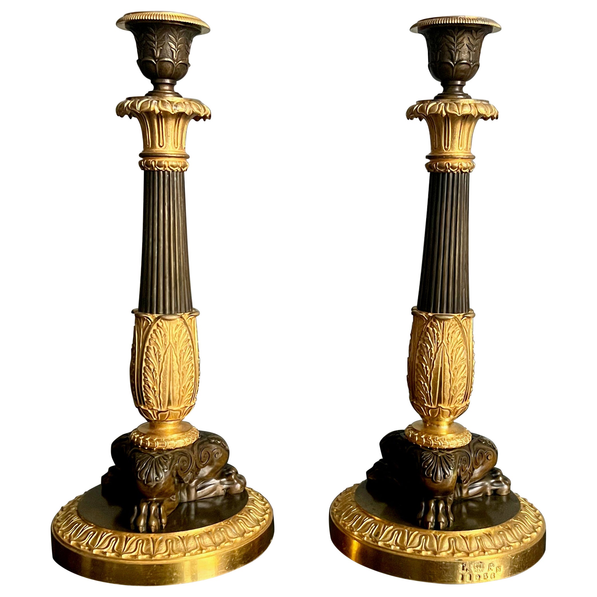 Pair of Royal Candlesticks from King Louis-Philippe's Chateau De Neuilly