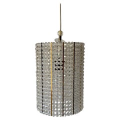 Glass Stones Cylinder Design Lux Pendant Lamp by Palwa, 1960s, Germany