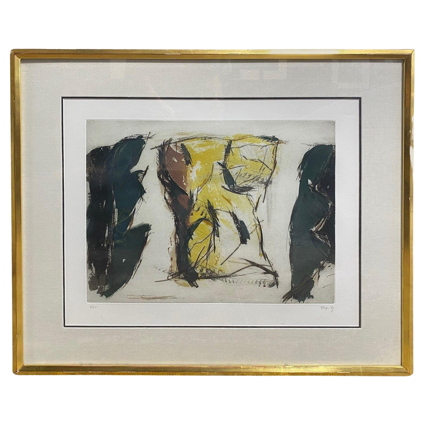 Modern Contemporary Art Signed Limited Edition Abstract Torso Lithograph Print
