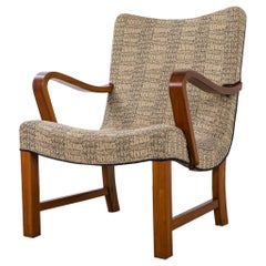 Retro Danish Modern Elm Lounge Chair 