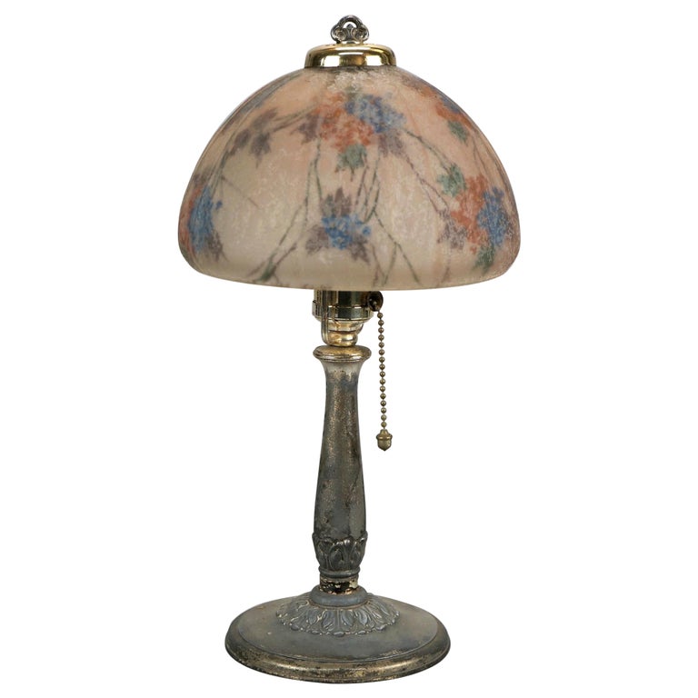 Antique Handel Reverse Painted Boudoir Lamp Circa 1920 at 1stDibs