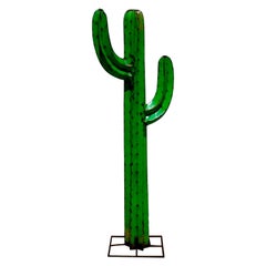 Vintage Boho Hammered Metal Standing Cactus