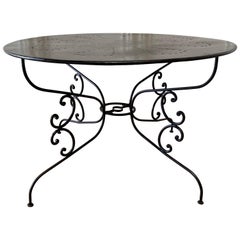 Vintage French Iron Indoor Outdoor Patio Table