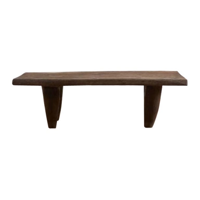 Hand Carved Wood Senufo Multipurpose Bench in Light Brown For Sale