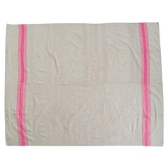 Vintage Striped Pink Linen Rug