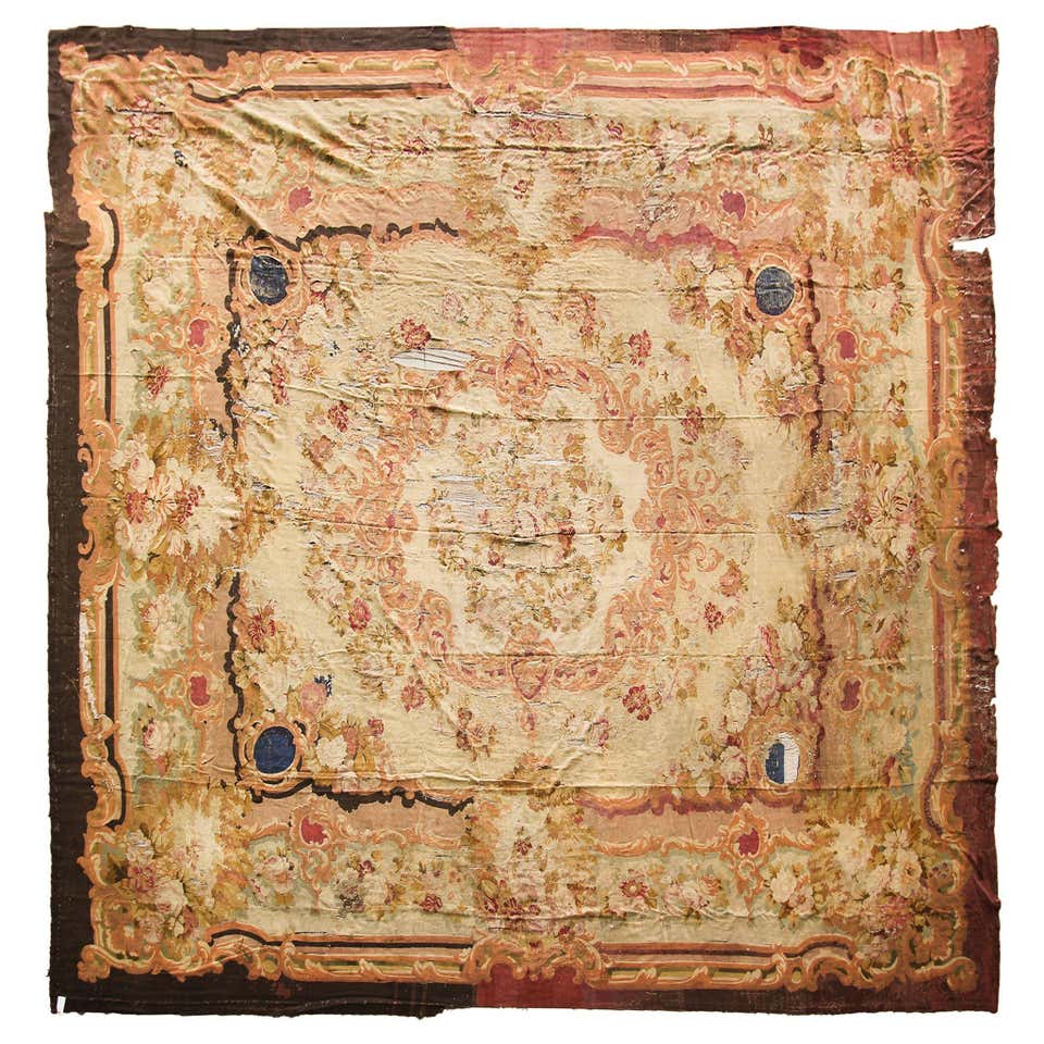 Oversized Antique Donegal Rug Arts and Crafts Rug European Art Nouveau ...