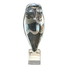 Sculpture hibou en cristal de Baccarat France par R. Rigot, signée. Ltd Ed 200