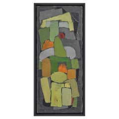 Willy Zuber Oil on Canvas Abstract Painting, Switzerland, 1961