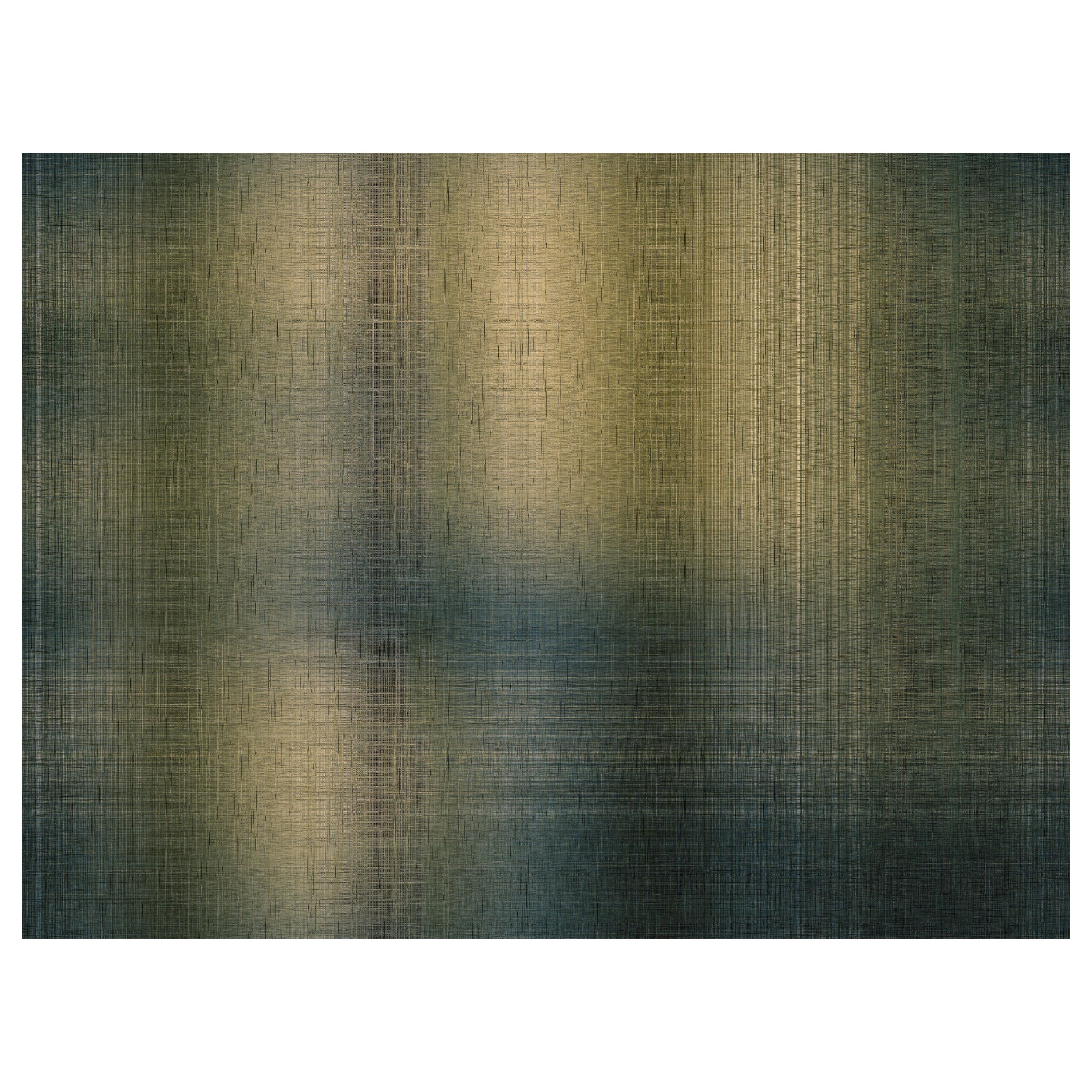 Moooi Large Quiet Canvas Shibori Rechteckiger Teppich aus Wolle mit Blindsaum