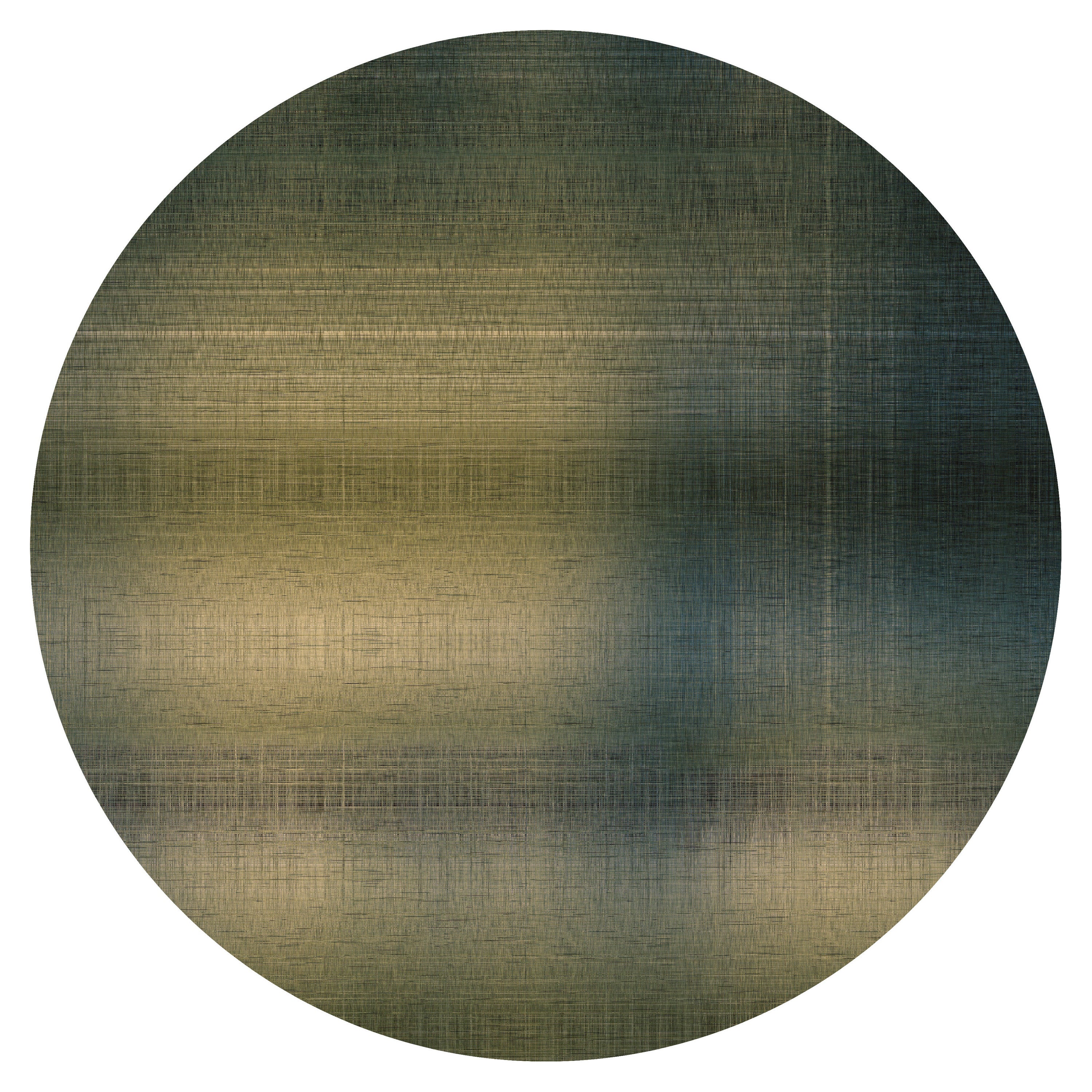 Moooi Large Quiet Canvas Shibori Round Rug in Low Pile Polyamide For Sale