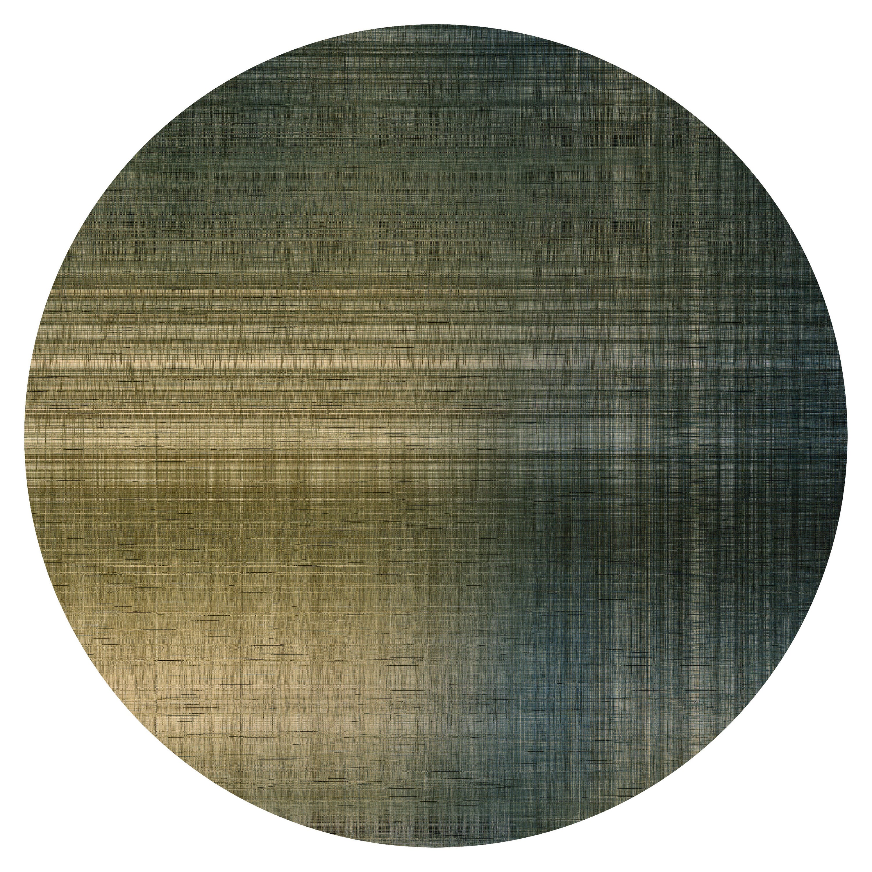 Moooi Small Quiet Canvas Shibori Round Rug in Wool with Blind Hem Finish