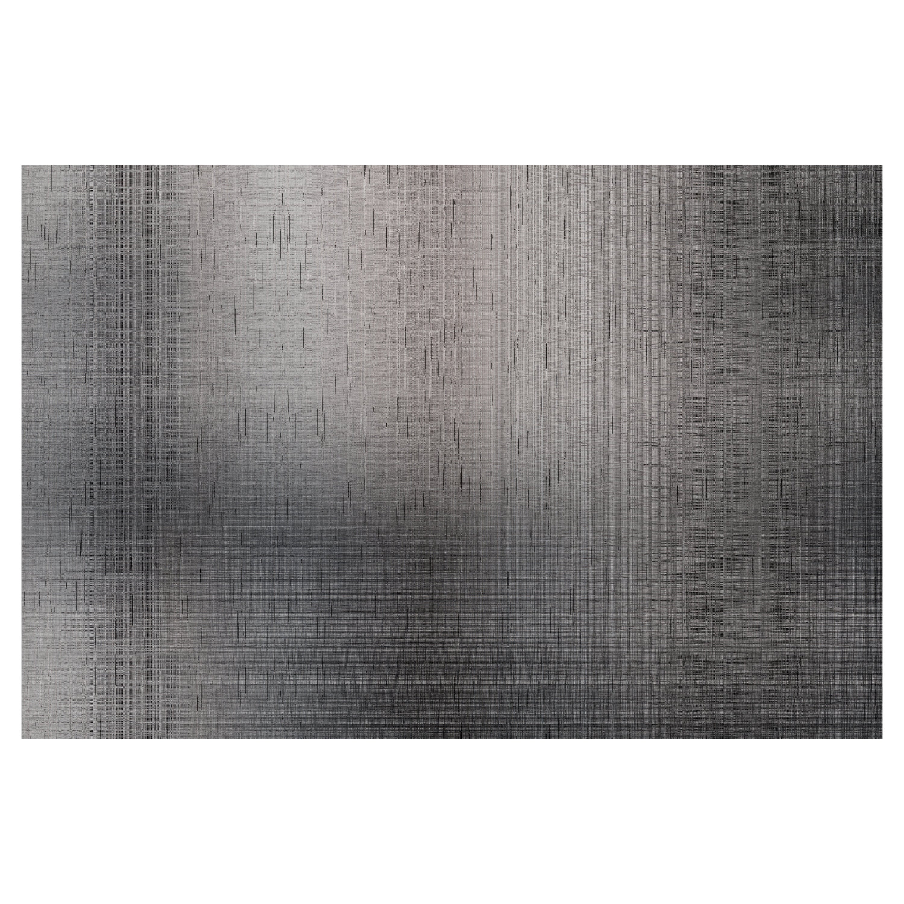Moooi Small Quiet Canvas Ombre Rectangle Rug in Low Pile Polyamide For Sale