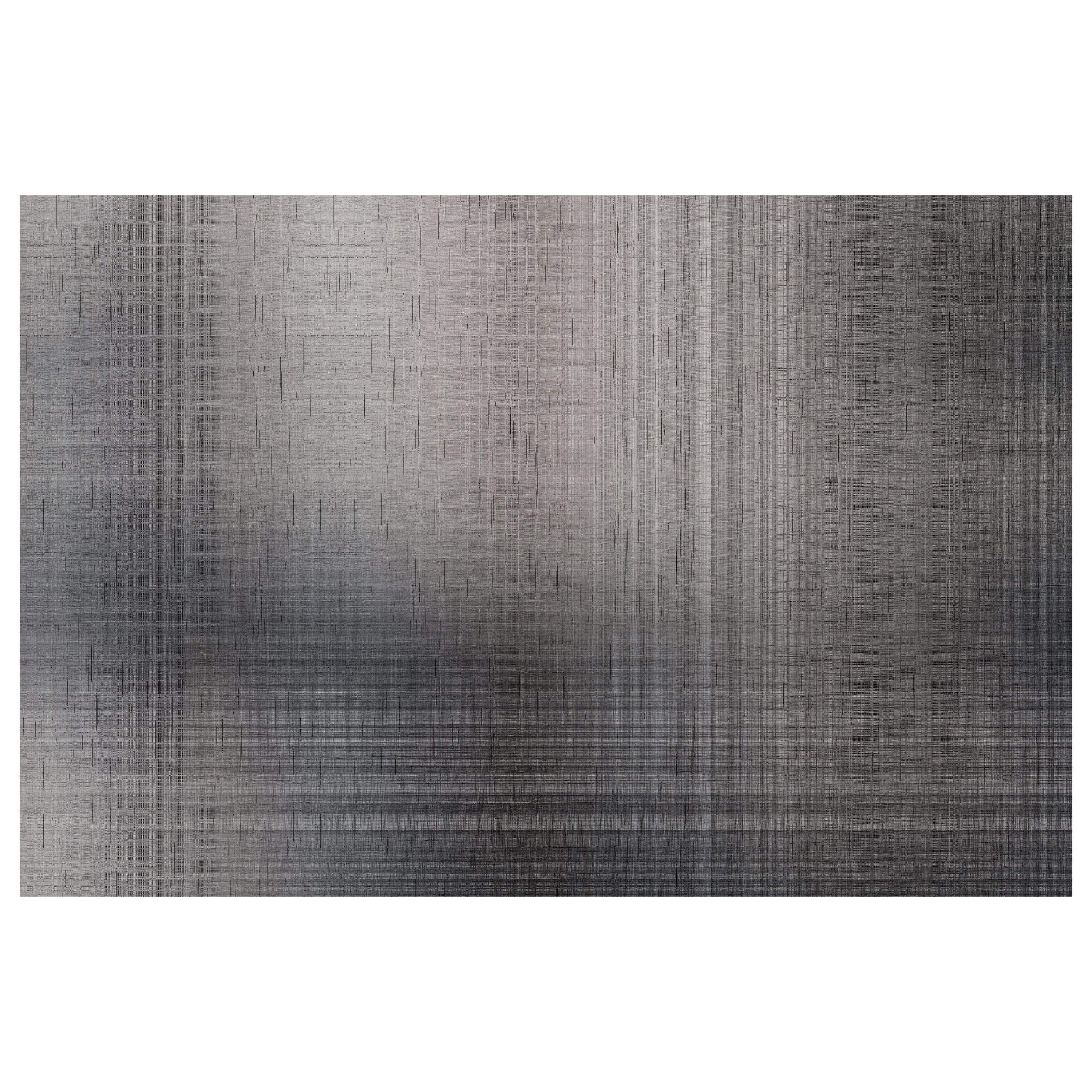 Moooi Small Quiet Canvas Ombre Rectangle Rug in Wool with Blind Hem Finish For Sale