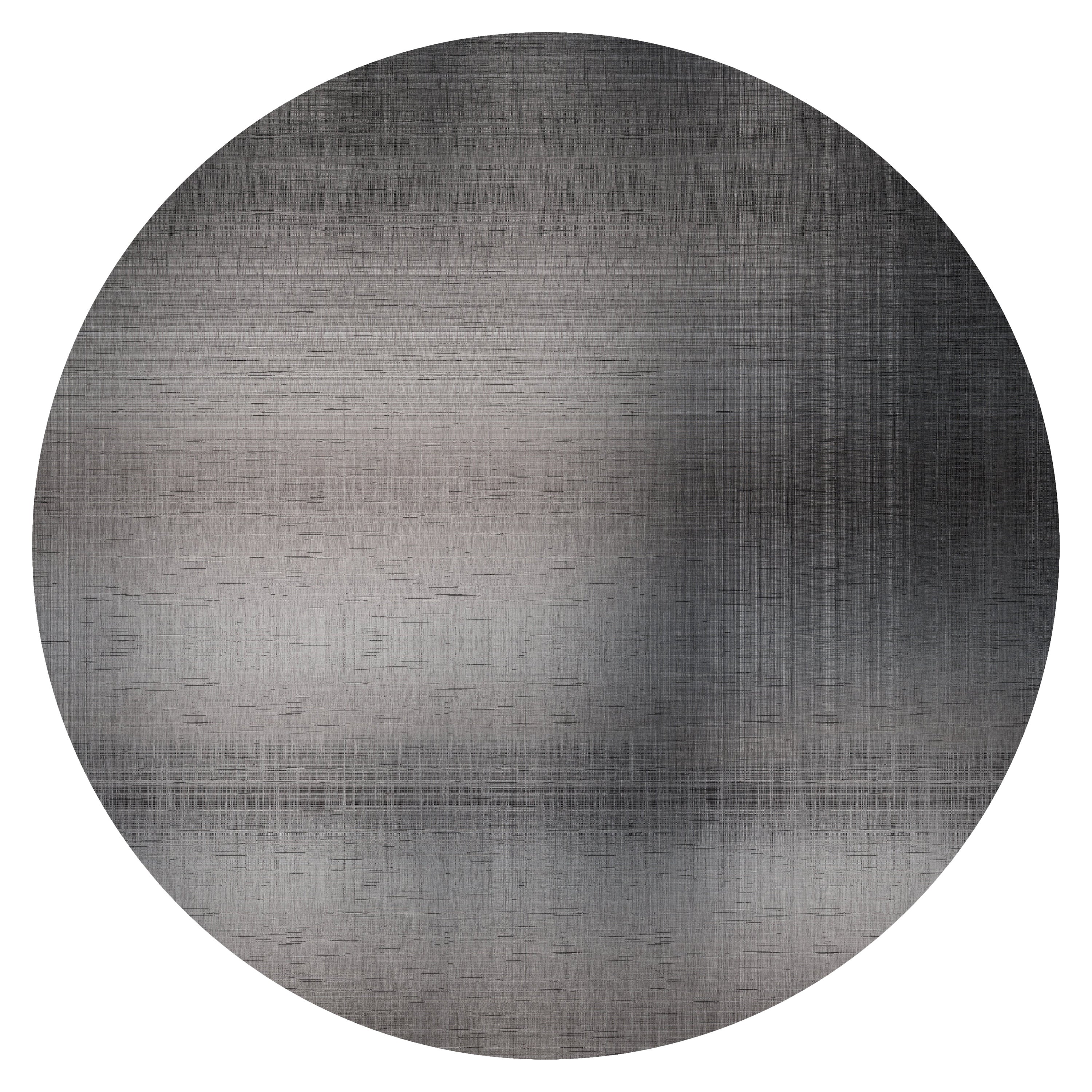 Moooi Large Quiet Canvas Ombre Round Rug in Low Pile Polyamide For Sale