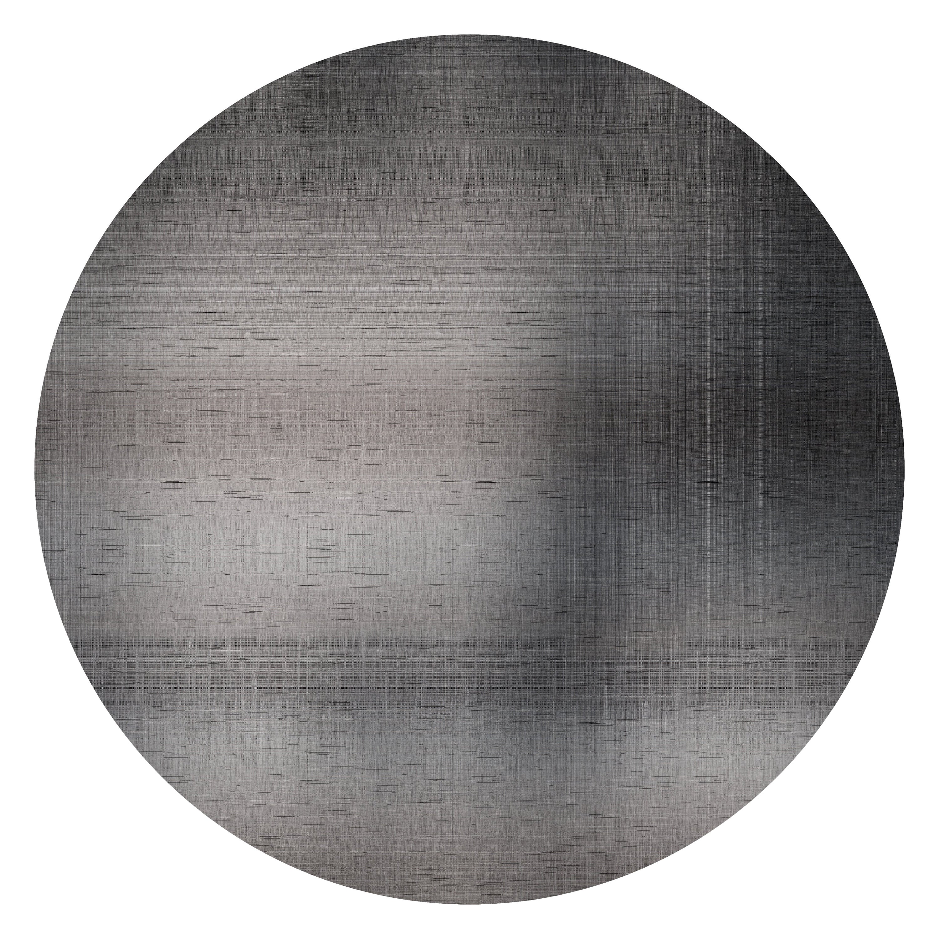 Moooi Large Quiet Canvas Ombre Round Rug in Wool with Blind Hem Finish For Sale