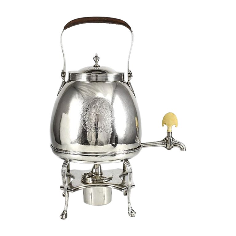 John Edwards III London Sterling Silver Footed Hot Water Kettle, George III  1790 For Sale at 1stDibs