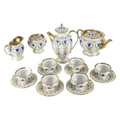 Antique 19th Century Porcelain Tea & Coffee Service for Six by K.P.M