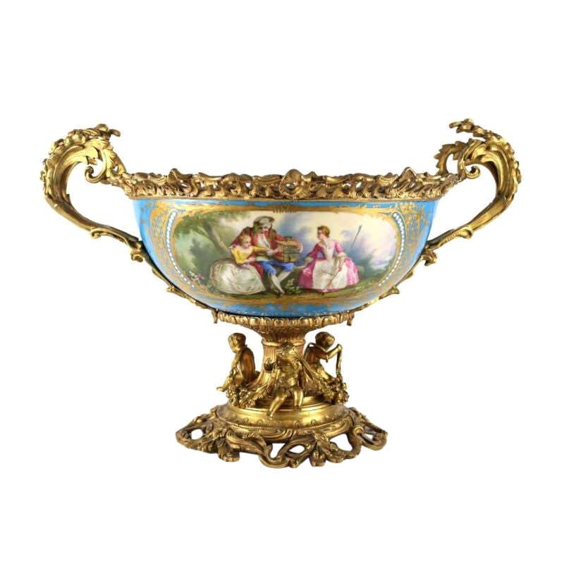 Manufacture de Sevres Porcelain Napoleonic Footed Compote, 1866 For ...