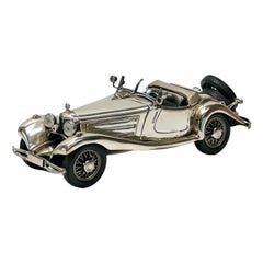 C. Bartolomei Italienisches Sterling Silber Modellauto 1935 Mercedes-Benz 500k Roadster