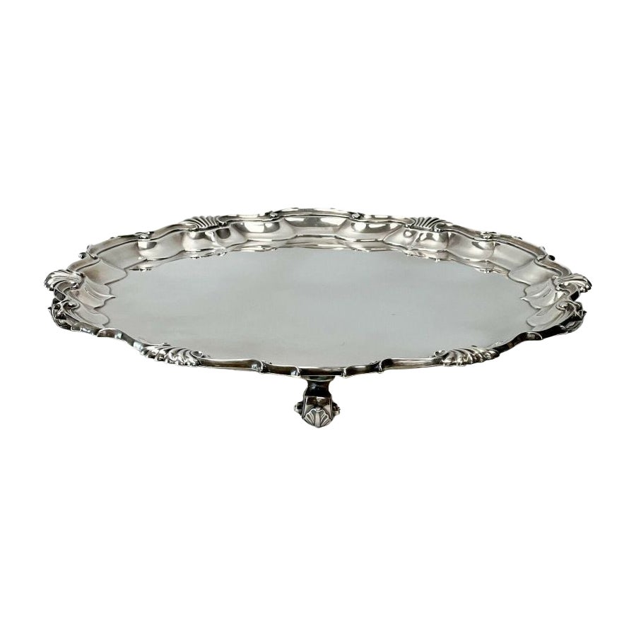 Walter & Charles Sissons England Sterling Silver Footed Tray, 1899