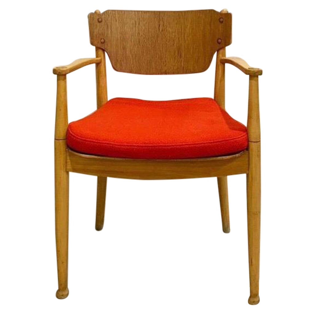 1950s Danish Upholstered High Back Armchair by Hvidt and Mölgaard
