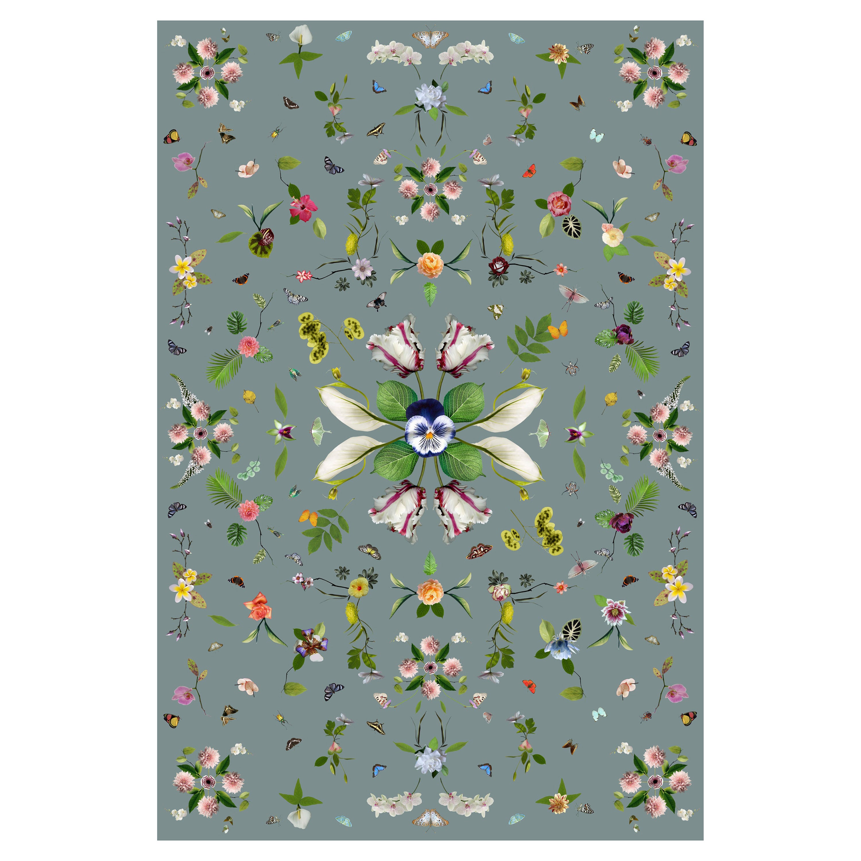 Grauer Moooi Garden of Eden-Teppich aus hochflorigem Polyamide von Edward van Vliet