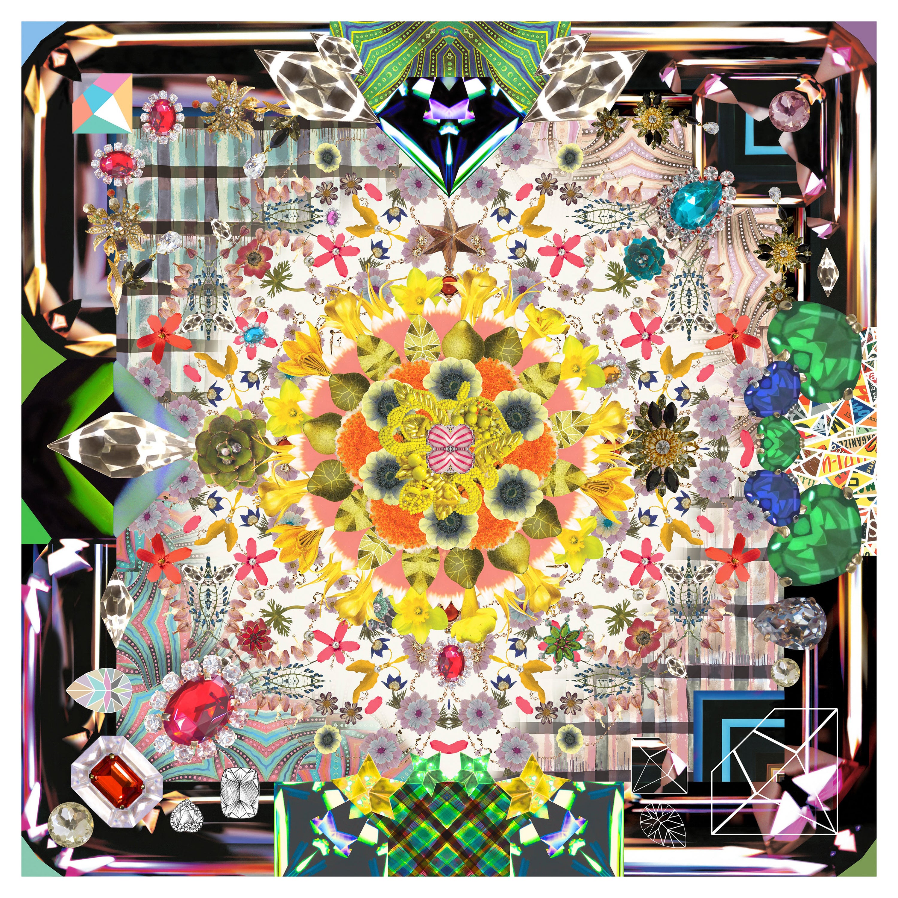 Kleiner Moooi-Gartenteppich mit Juwelen aus Polyamide mit niedrigem Flor von Christian Lacroix Maison