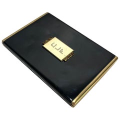 Van Cleef & Arpels French Art Deco Gold & Black Lacquer Box Card Case, c1930