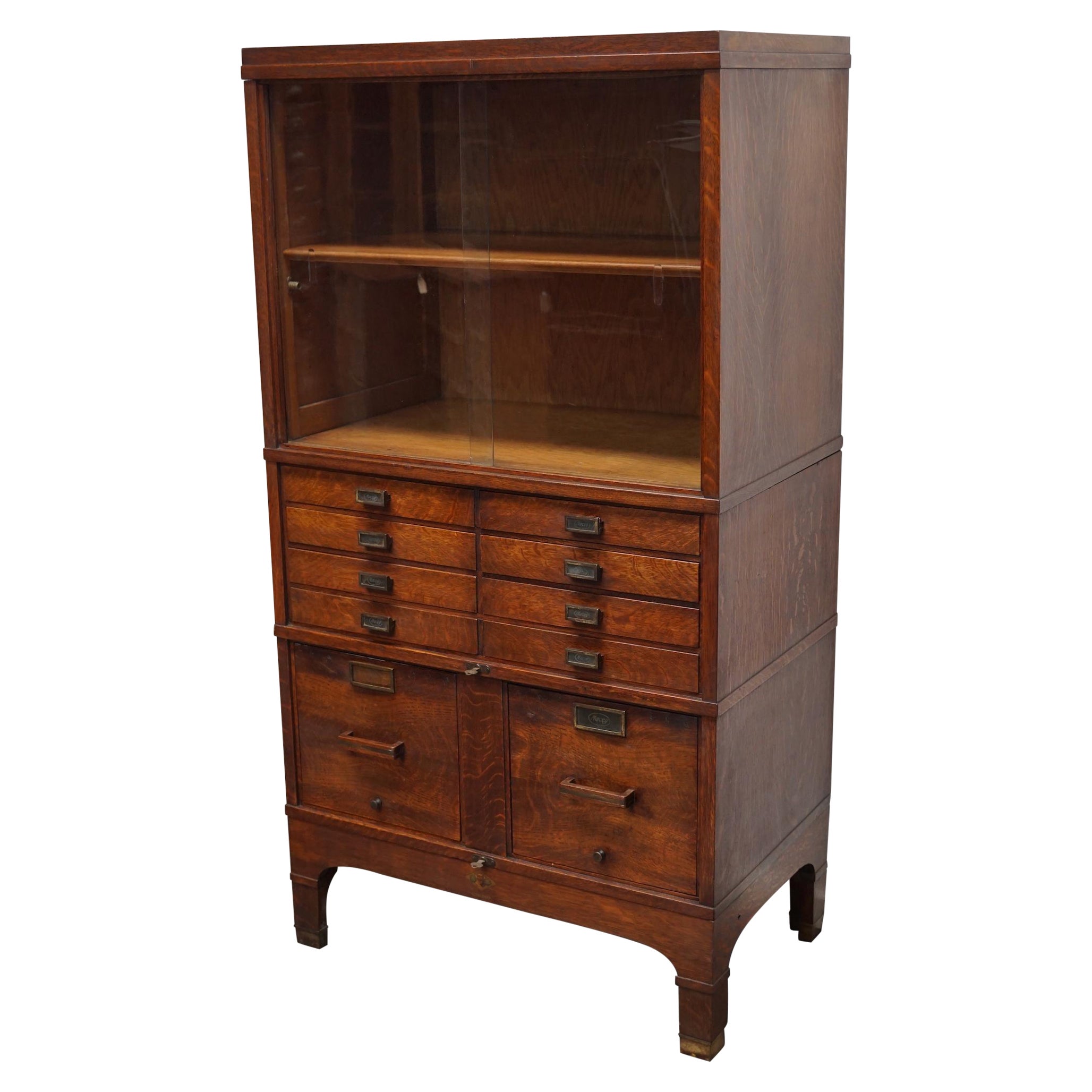 Antique Oak Stacking Bookcase / Filing Cabinet by Macey US, Ca 1920
