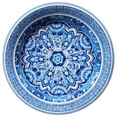 Moooi Small Delft Blue Plate Rug in Low Pile Polyamide by Marcel Wanders Studio