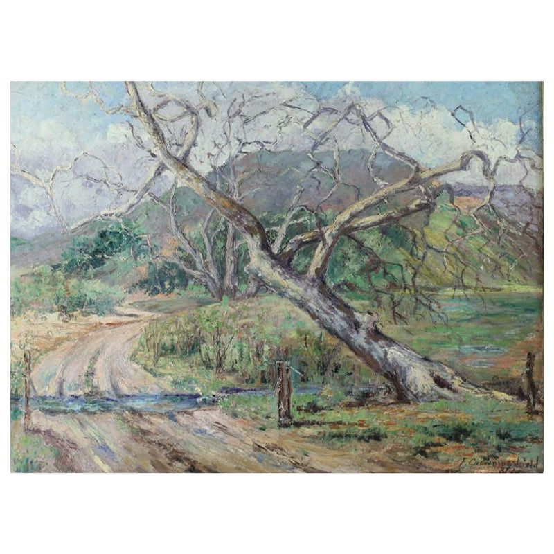 Peinture à l'huile avec arbres de Frederic Crowninshield en vente