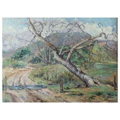 Antique Frederic Crowninshield Oil Painting with Trees