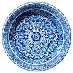 Moooi Large Delft Blue Plate Rug in Wool by Marcel Wanders Studio