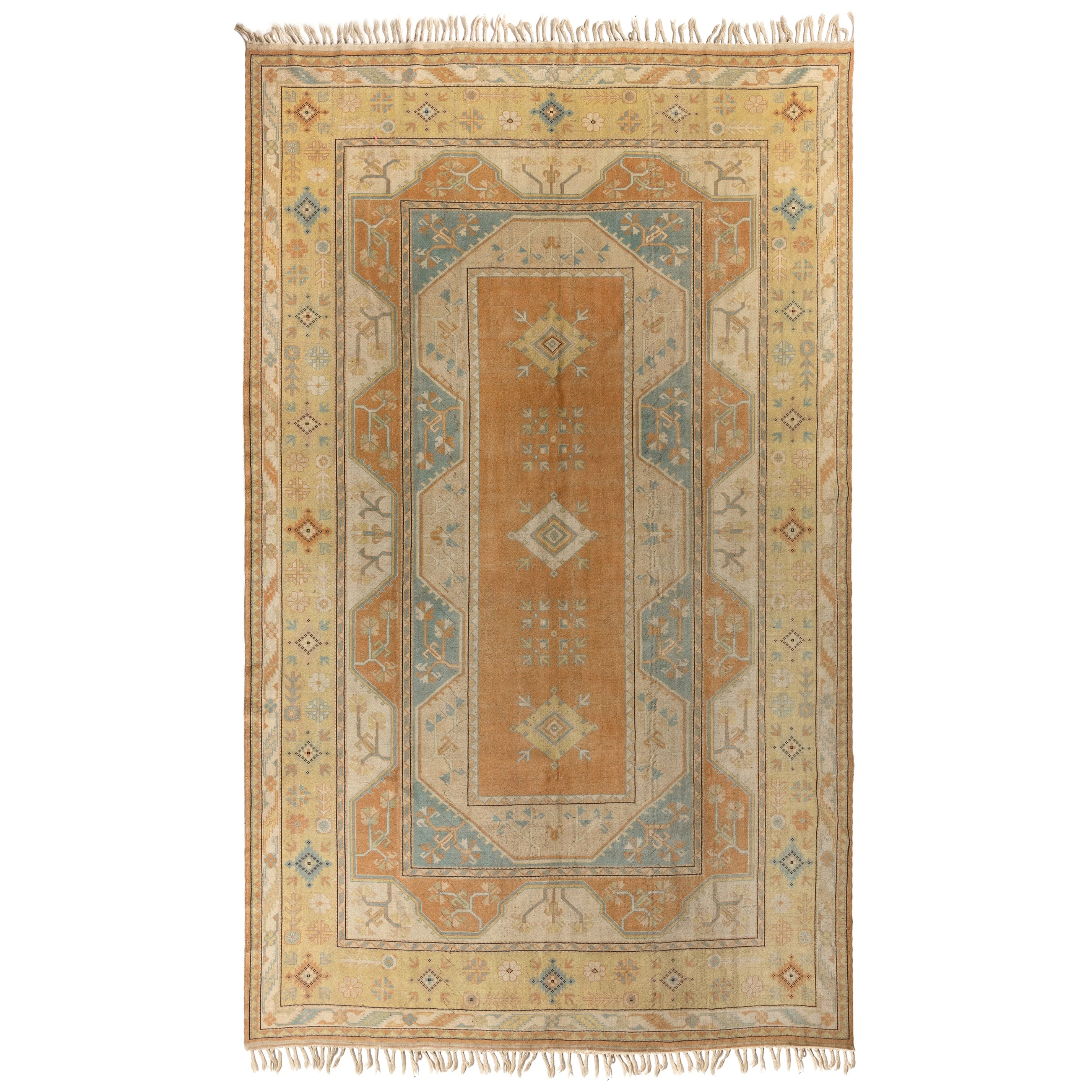 9.7x13.6 Ft Vintage Melas Large Rug, Soft Earthy Colors, Wool Handmade Carpet For Sale
