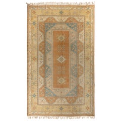 9.7x13.6 Ft Retro Melas Large Rug, Soft Earthy Colors, Wool Handmade Carpet