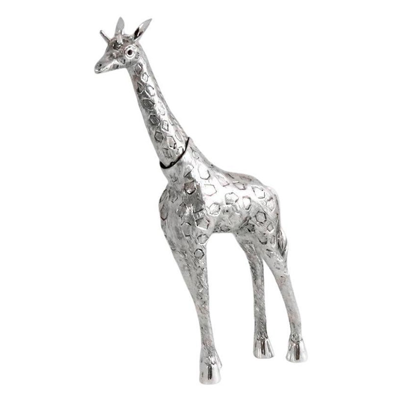 Girafe Nº 1 by Alcino Silversmith 1902 Handcrafted in Sterling Silver For Sale