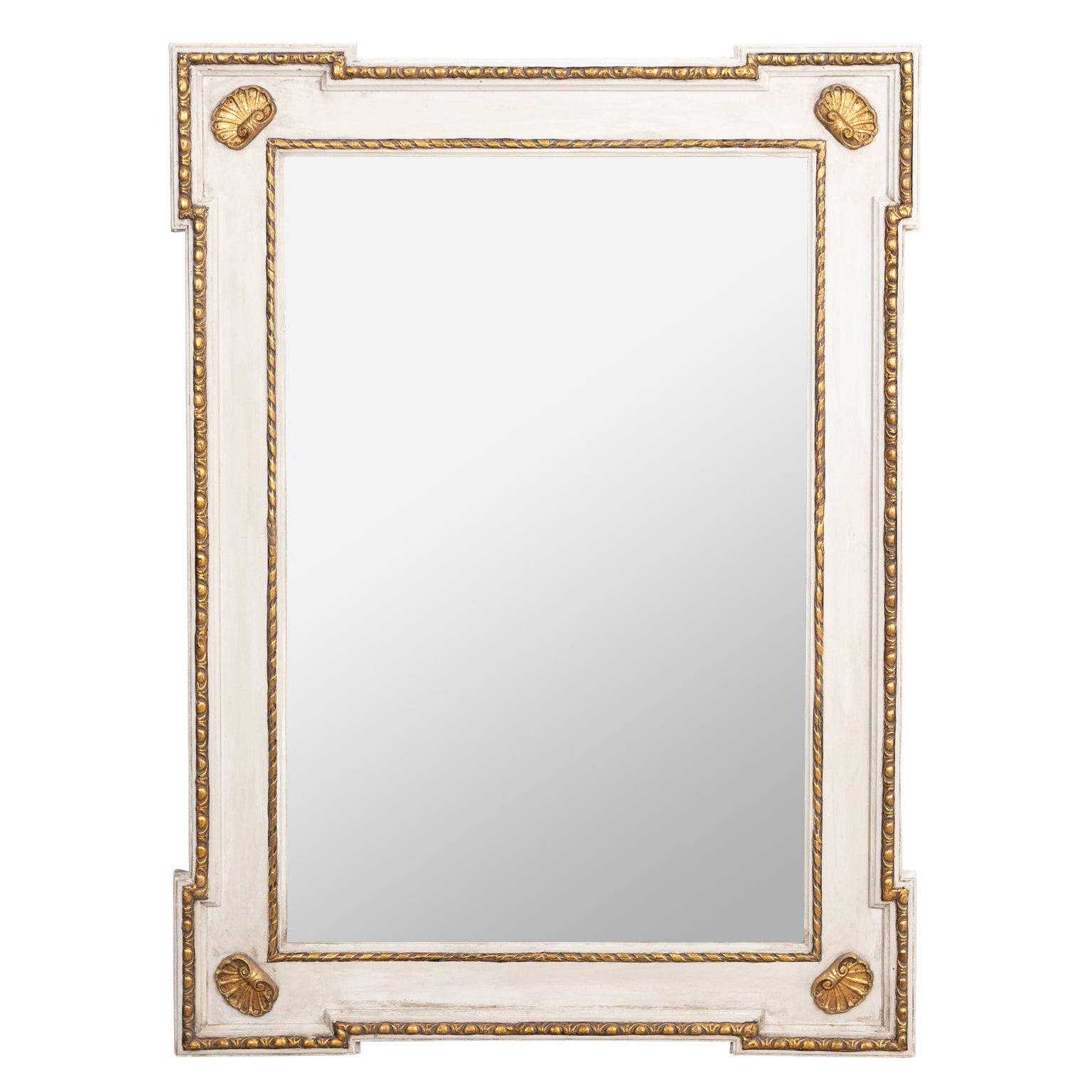 Georgian Style Grey and Gold Mirror For Sale