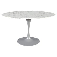 Used Modern Oval Marble Top Table in the Style of Eero Saarinen Pedestal Table
