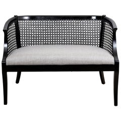 Caned Hollywood Regency Bench
